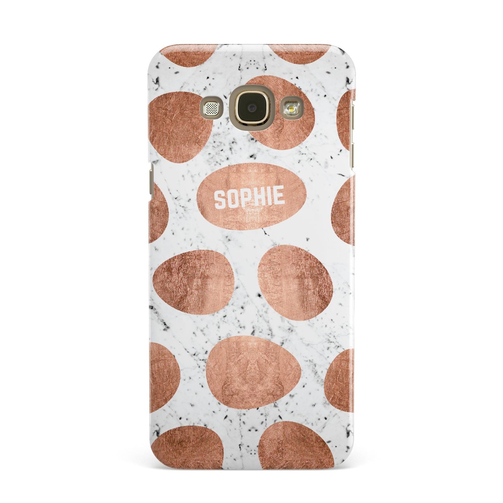 Personalised Marble Name Initials Rose Gold Dots Samsung Galaxy A8 Case