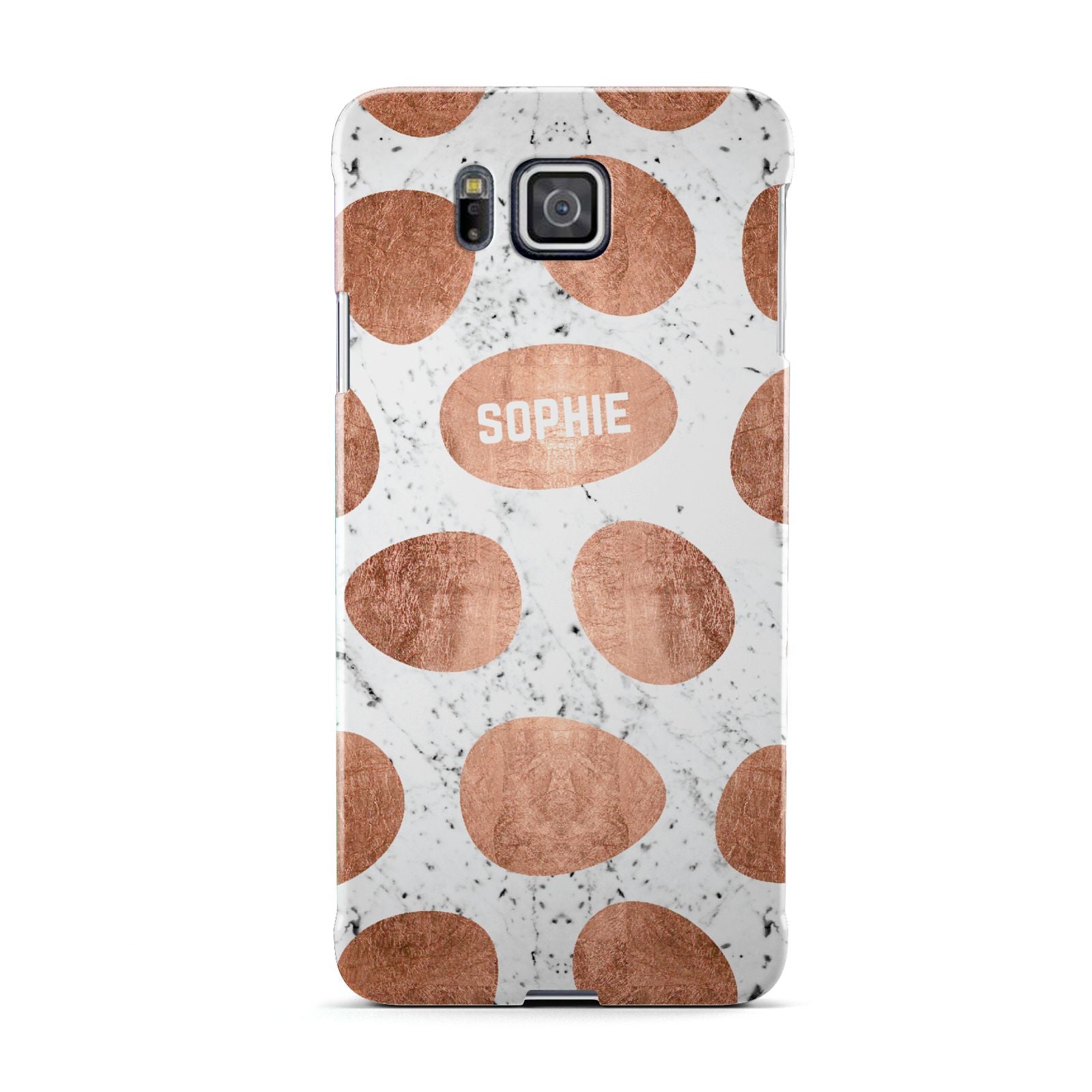 Personalised Marble Name Initials Rose Gold Dots Samsung Galaxy Alpha Case