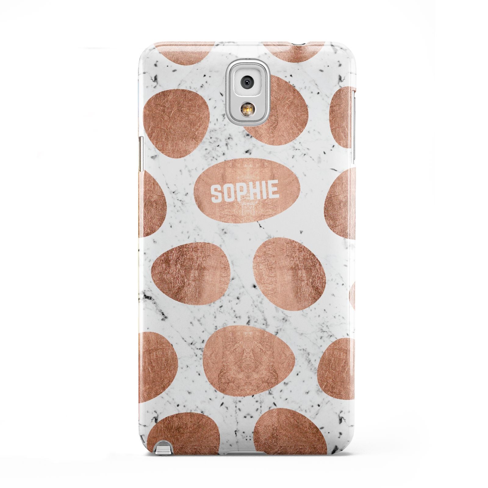 Personalised Marble Name Initials Rose Gold Dots Samsung Galaxy Note 3 Case