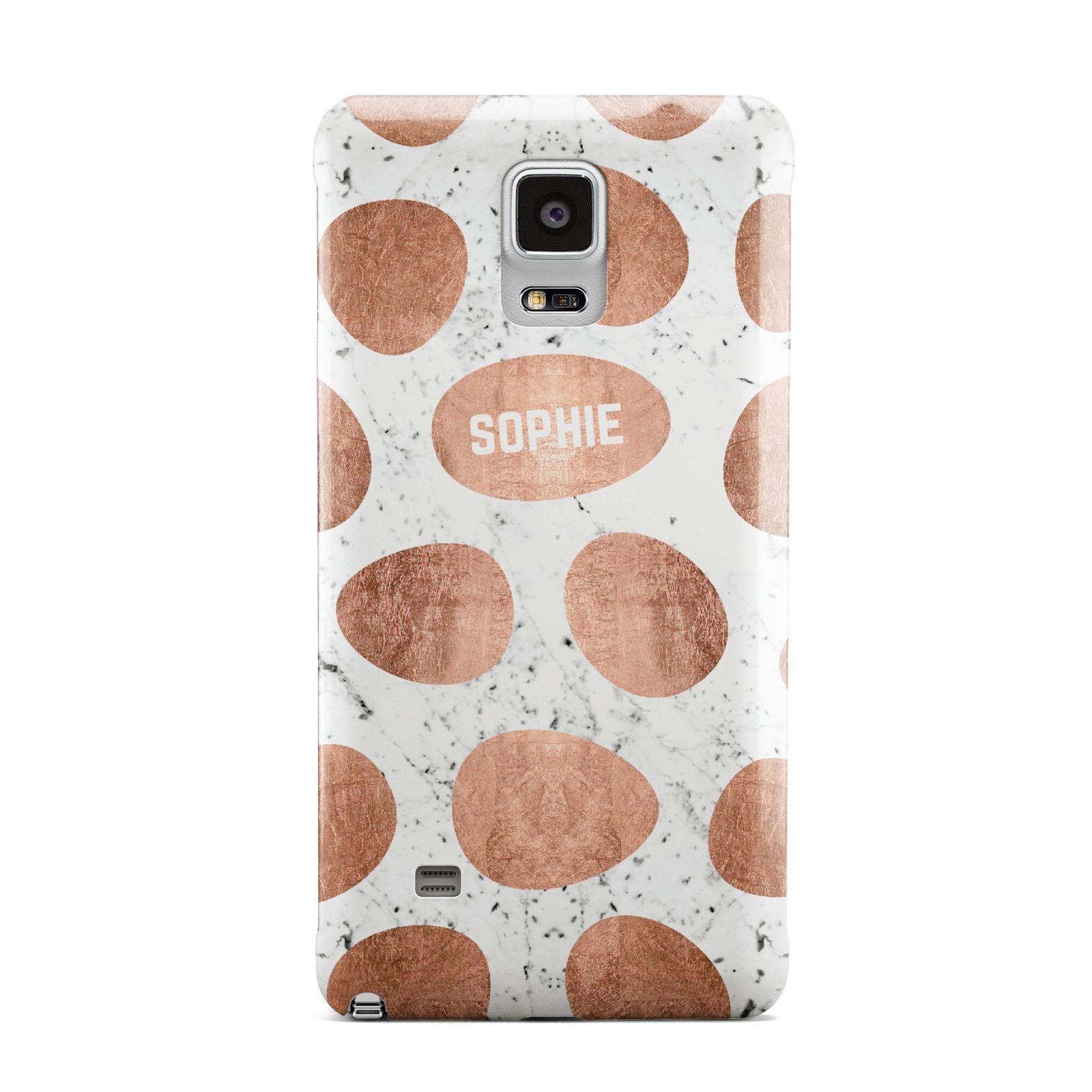 Personalised Marble Name Initials Rose Gold Dots Samsung Galaxy Note 4 Case