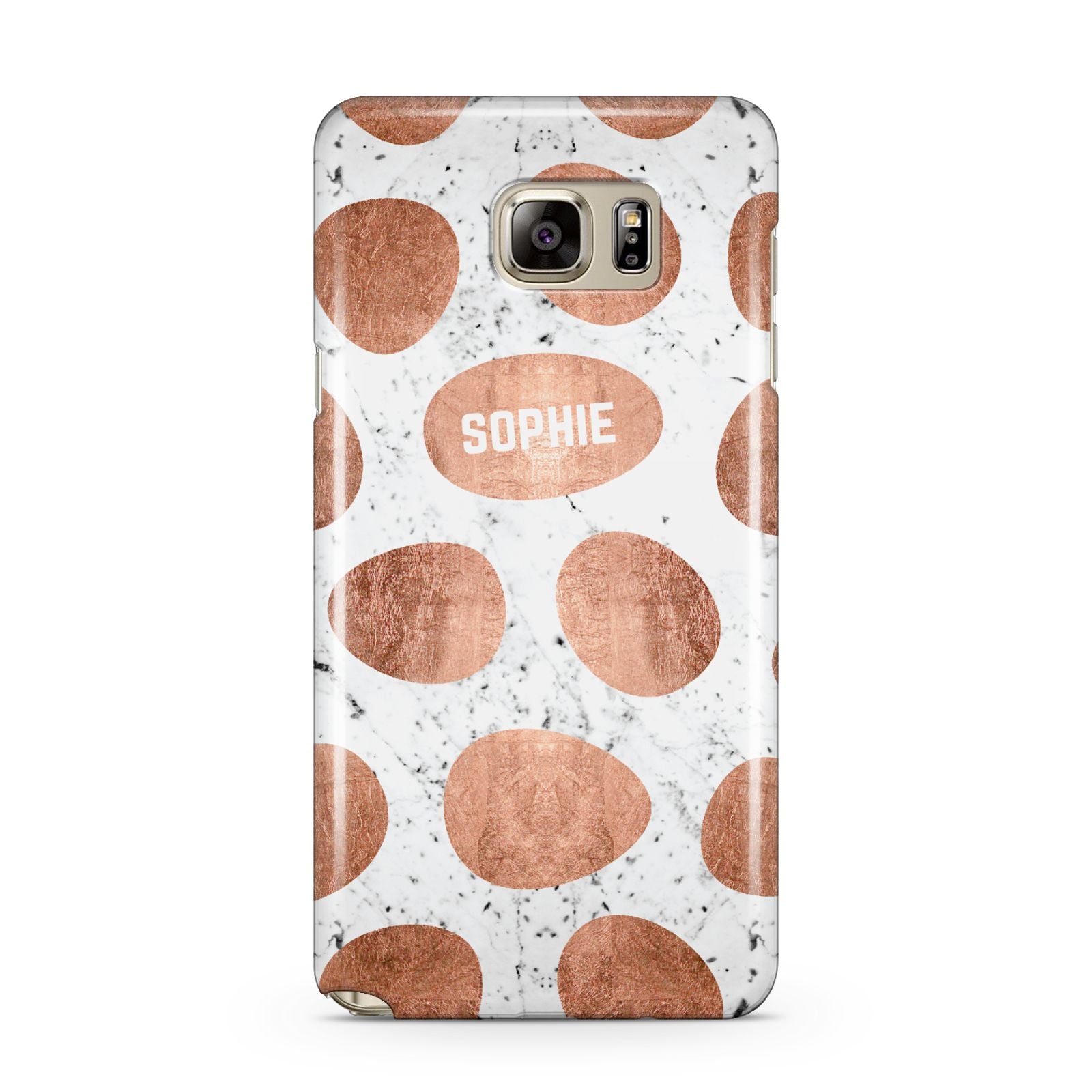 Personalised Marble Name Initials Rose Gold Dots Samsung Galaxy Note 5 Case
