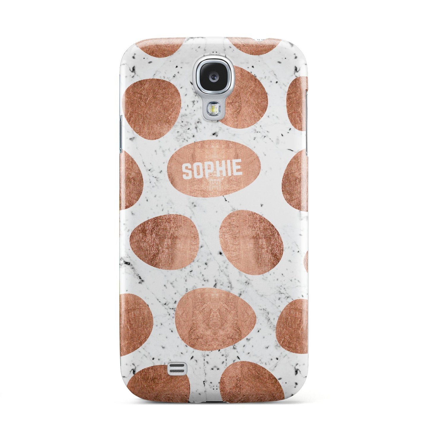 Personalised Marble Name Initials Rose Gold Dots Samsung Galaxy S4 Case