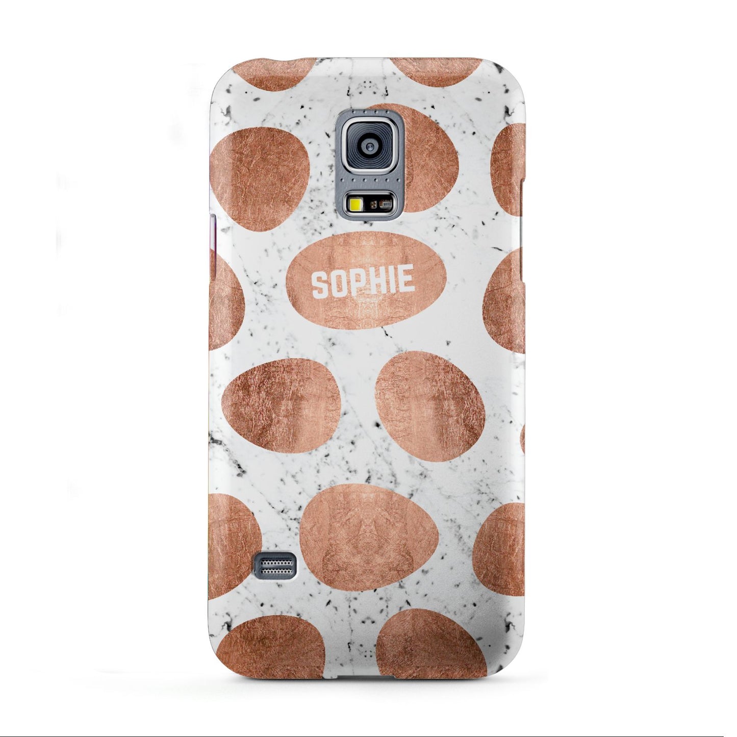 Personalised Marble Name Initials Rose Gold Dots Samsung Galaxy S5 Mini Case