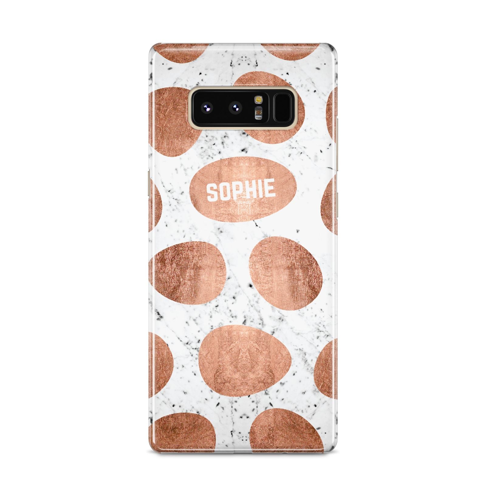 Personalised Marble Name Initials Rose Gold Dots Samsung Galaxy S8 Case