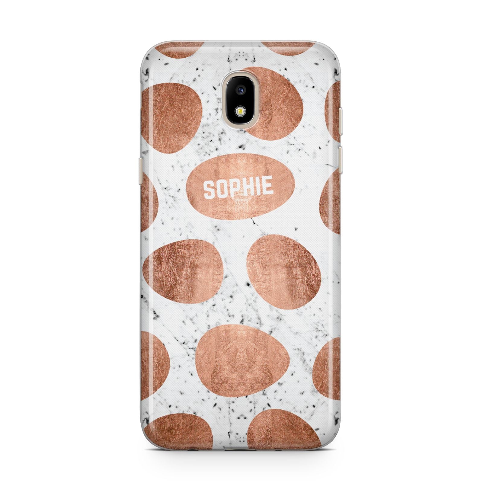 Personalised Marble Name Initials Rose Gold Dots Samsung J5 2017 Case