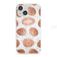 Personalised Marble Name Initials Rose Gold Dots iPhone 13 Mini Clear Bumper Case