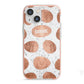 Personalised Marble Name Initials Rose Gold Dots iPhone 13 Mini TPU Impact Case with Pink Edges