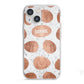 Personalised Marble Name Initials Rose Gold Dots iPhone 13 Mini TPU Impact Case with White Edges