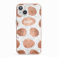 Personalised Marble Name Initials Rose Gold Dots iPhone 13 TPU Impact Case with Pink Edges