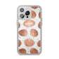 Personalised Marble Name Initials Rose Gold Dots iPhone 14 Pro Max Clear Tough Case Silver
