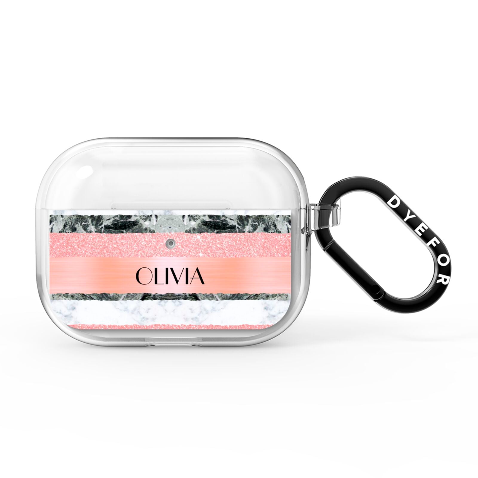 Personalised Marble Name Text Custom AirPods Pro Clear Case