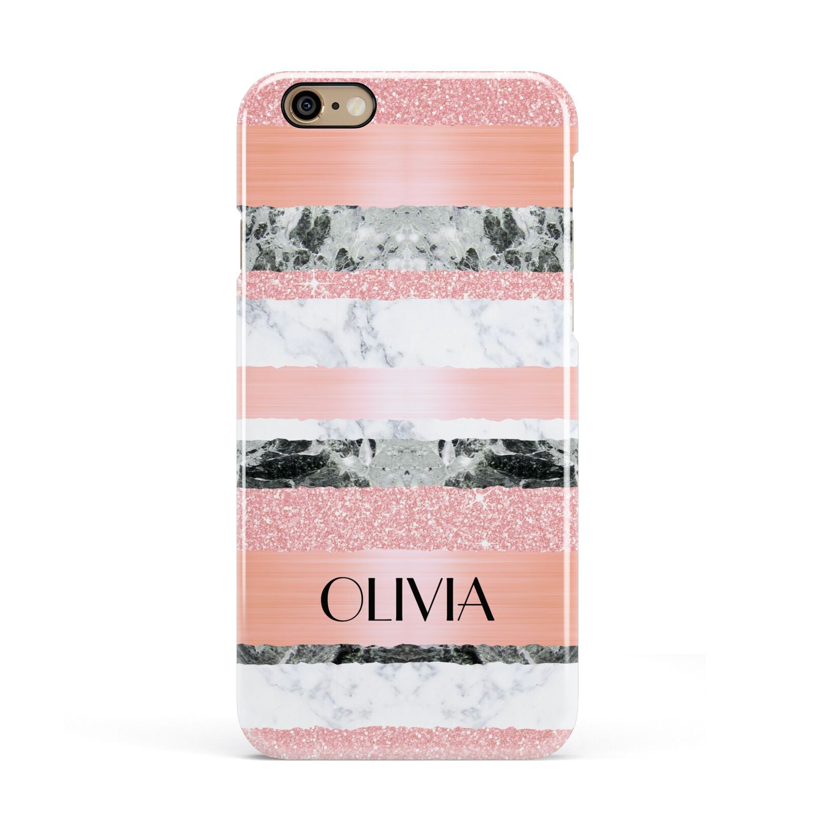 Personalised Marble Name Text Custom Apple iPhone 6 3D Snap Case