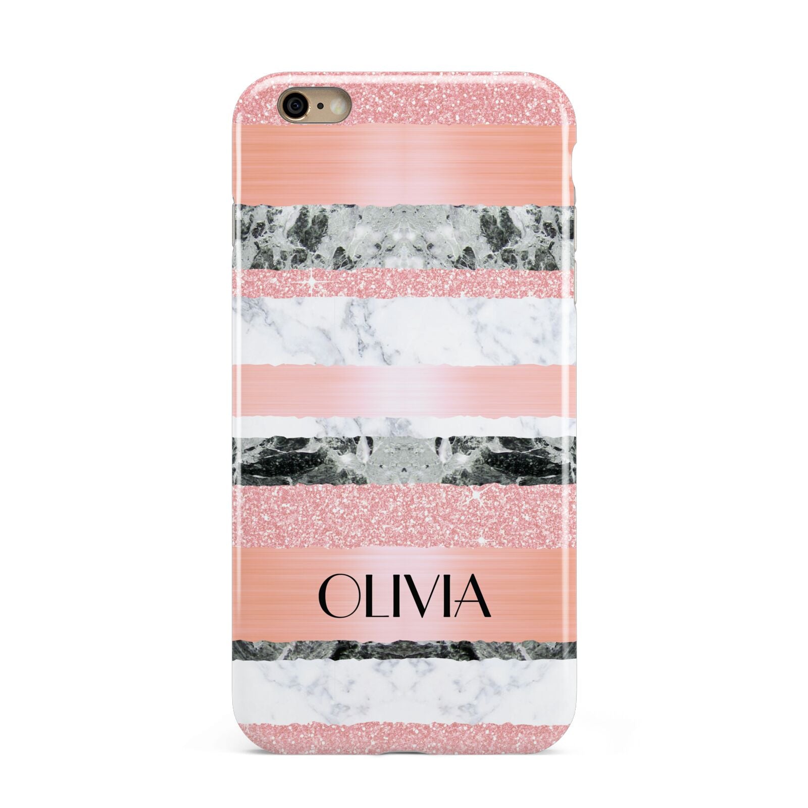 Personalised Marble Name Text Custom Apple iPhone 6 Plus 3D Tough Case