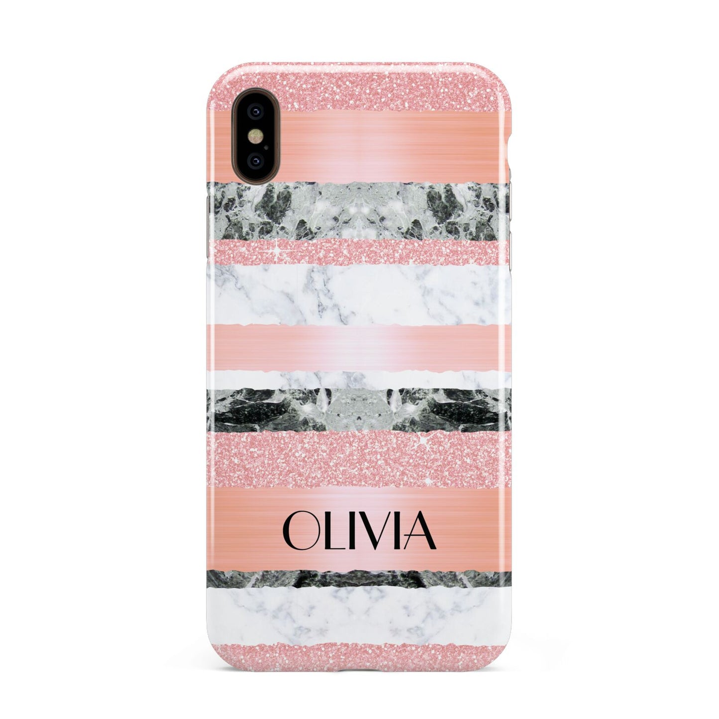 Personalised Marble Name Text Custom Apple iPhone Xs Max 3D Tough Case