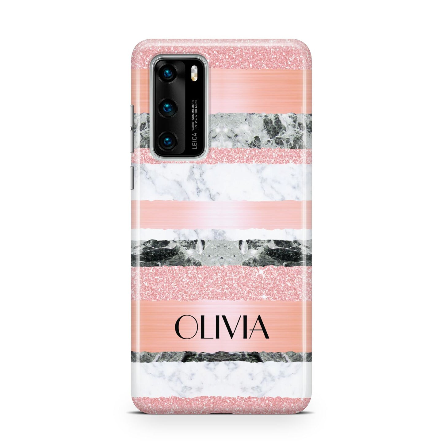 Personalised Marble Name Text Custom Huawei P40 Phone Case
