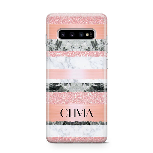 Personalised Marble Name Text Custom Protective Samsung Galaxy Case
