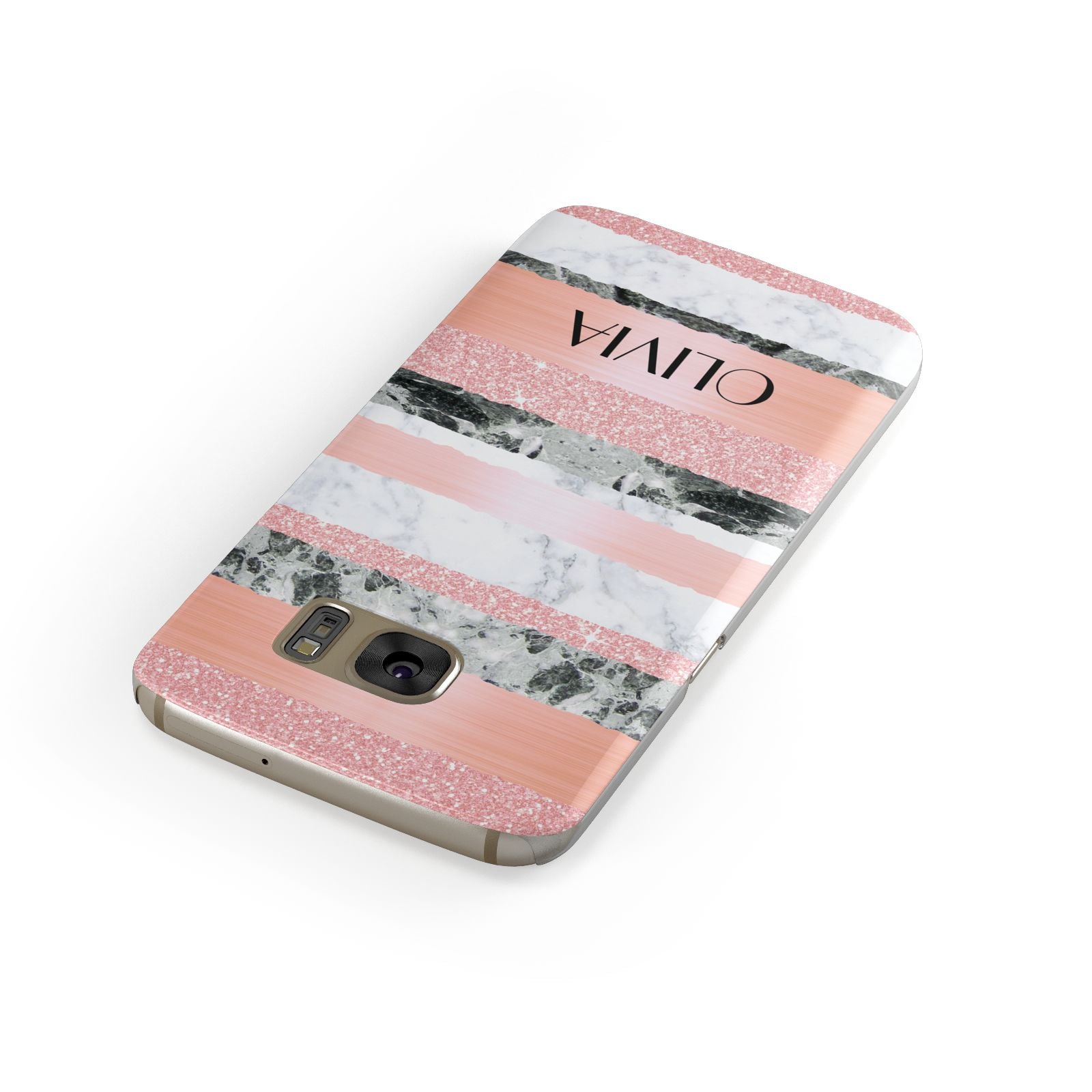 Personalised Marble Name Text Custom Samsung Galaxy Case Front Close Up