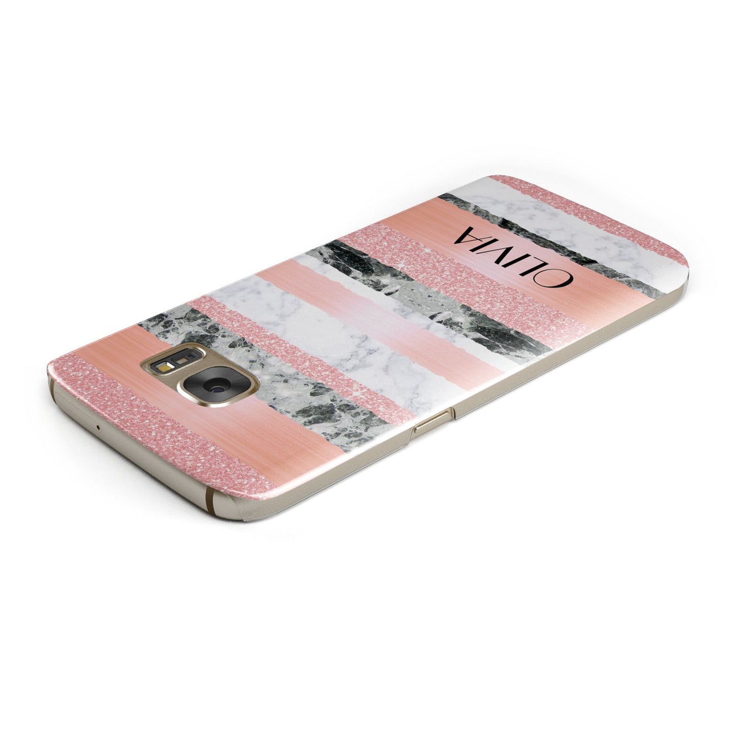 Personalised Marble Name Text Custom Samsung Galaxy Case Top Cutout
