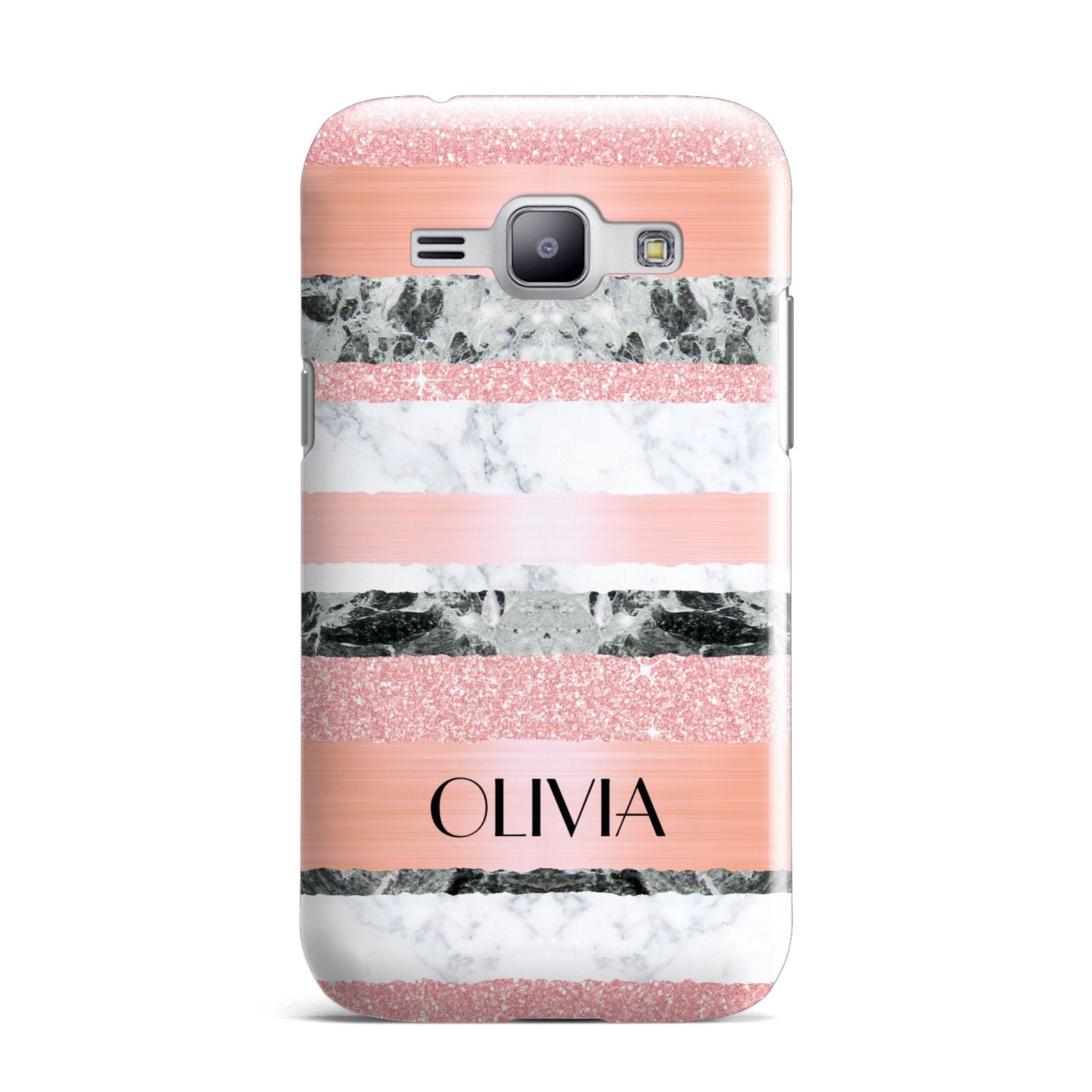 Personalised Marble Name Text Custom Samsung Galaxy J1 2015 Case