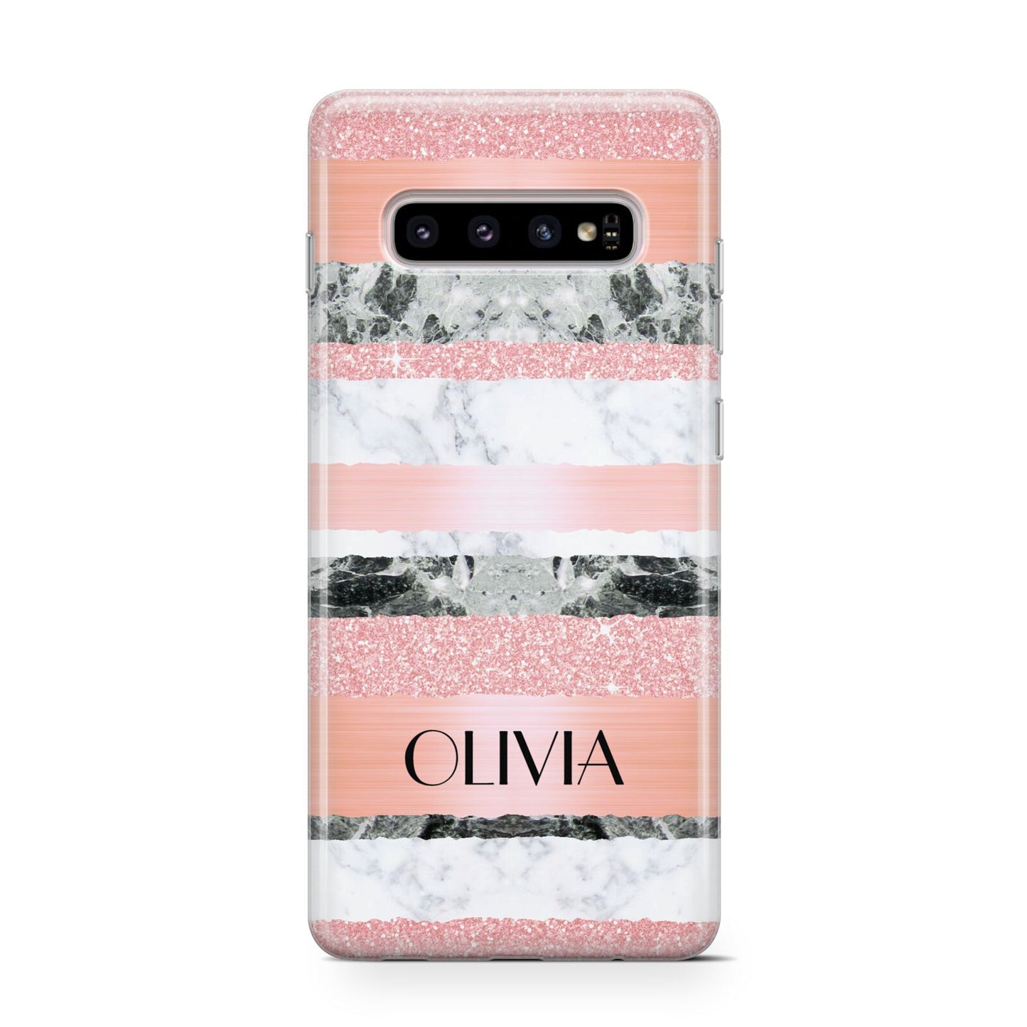 Personalised Marble Name Text Custom Samsung Galaxy S10 Case