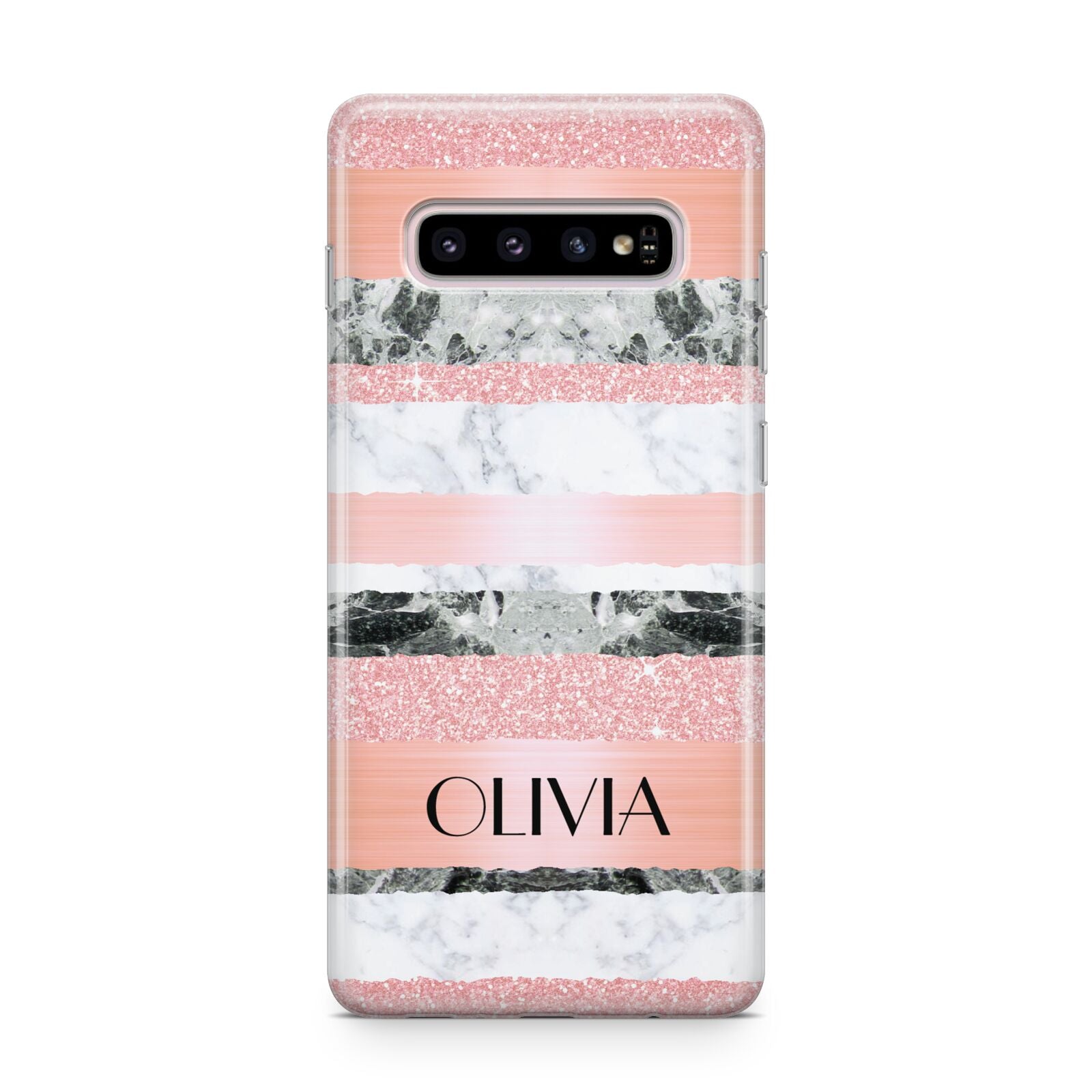 Personalised Marble Name Text Custom Samsung Galaxy S10 Plus Case