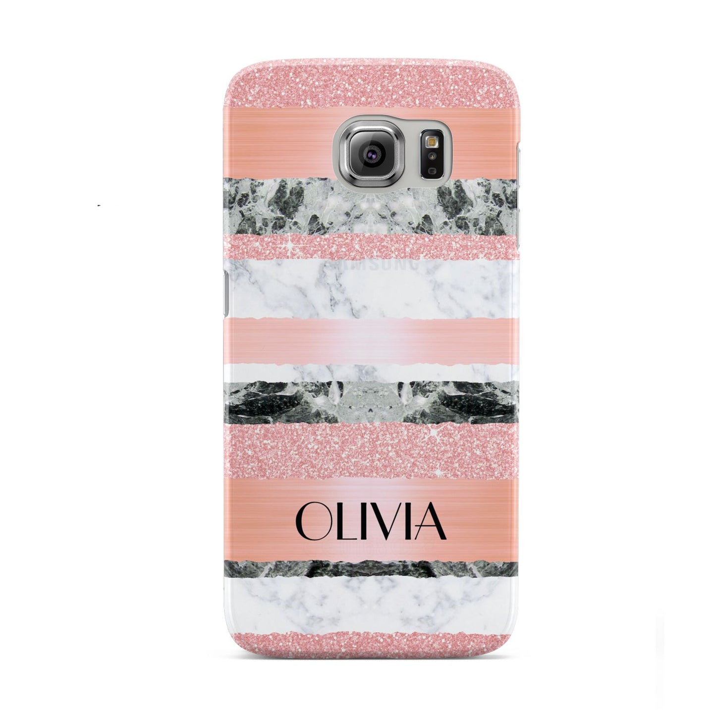 Personalised Marble Name Text Custom Samsung Galaxy S6 Case