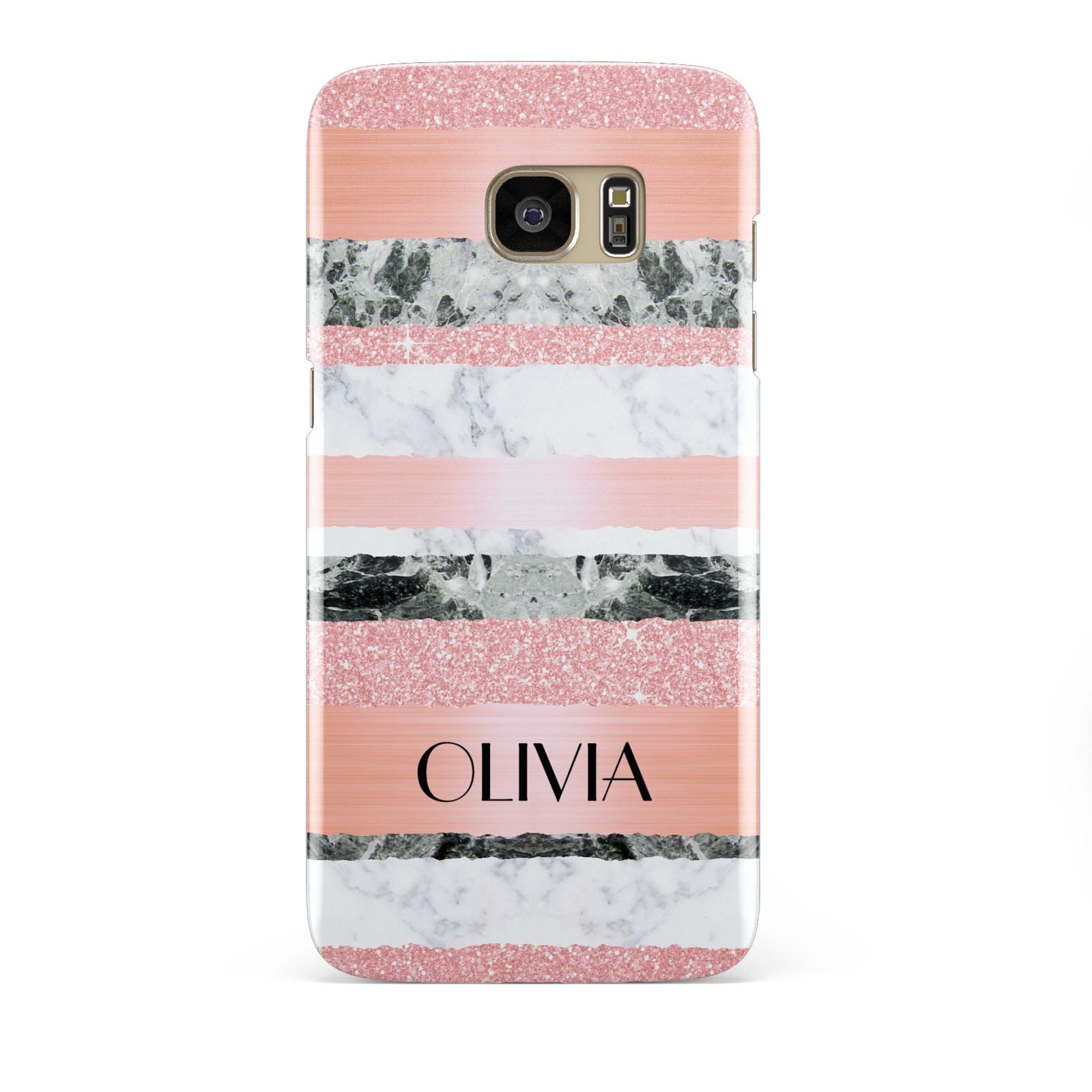 Personalised Marble Name Text Custom Samsung Galaxy S7 Edge Case