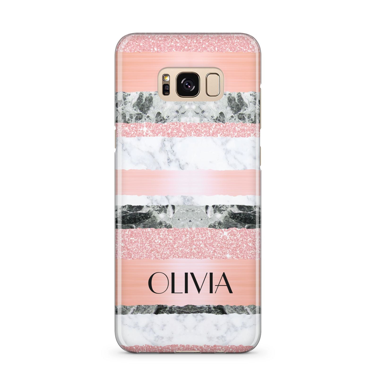 Personalised Marble Name Text Custom Samsung Galaxy S8 Plus Case