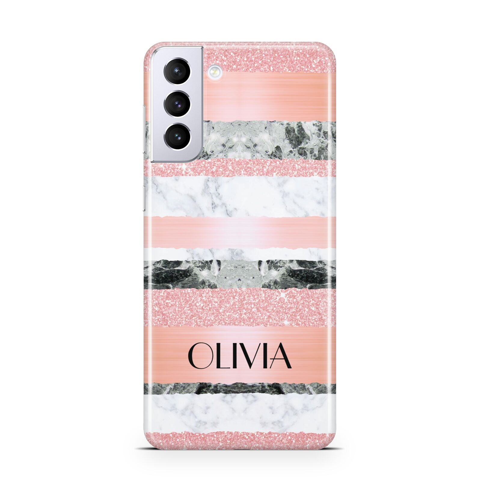 Personalised Marble Name Text Custom Samsung S21 Plus Phone Case