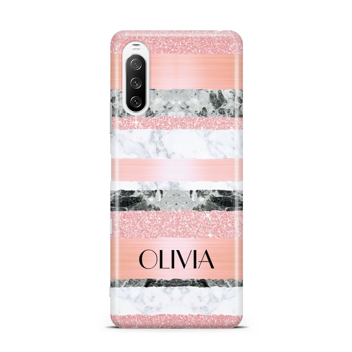Personalised Marble Name Text Custom Sony Xperia 10 III Case