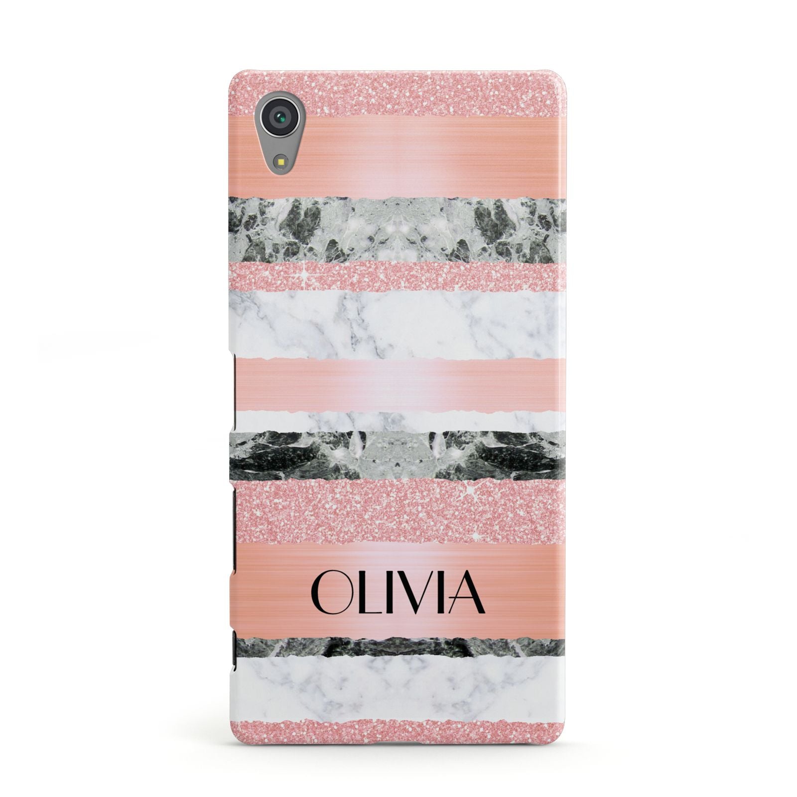 Personalised Marble Name Text Custom Sony Xperia Case