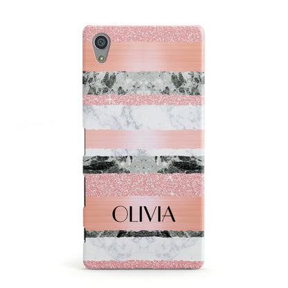 Personalised Marble Name Text Custom Sony Xperia Case