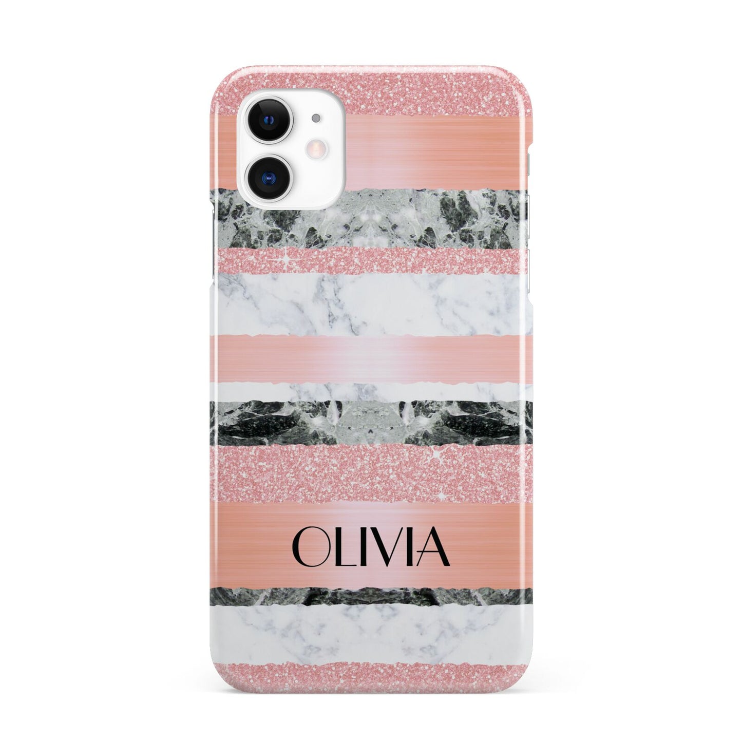 Personalised Marble Name Text Custom iPhone 11 3D Snap Case