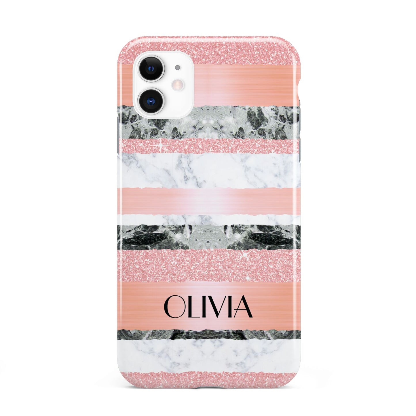 Personalised Marble Name Text Custom iPhone 11 3D Tough Case