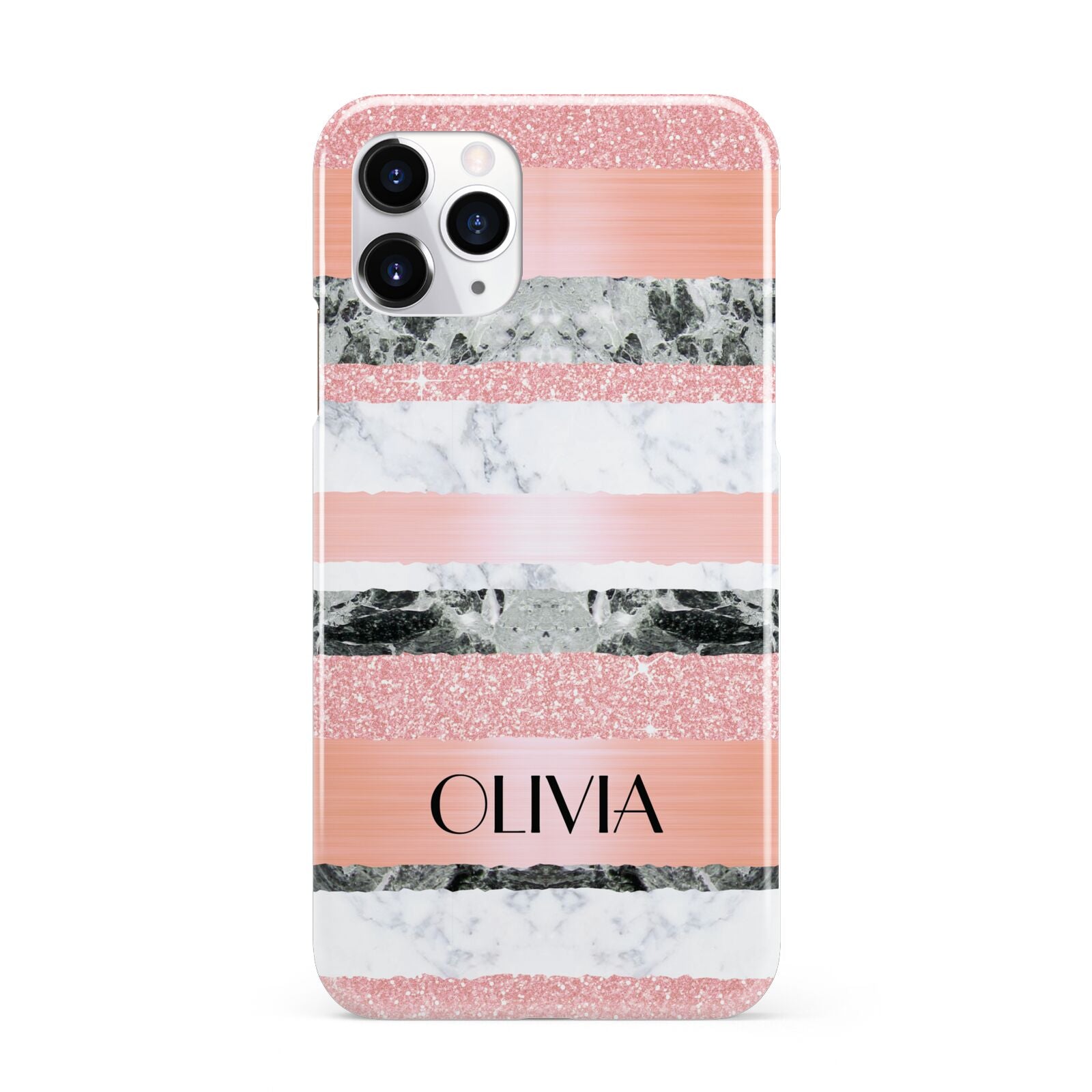 Personalised Marble Name Text Custom iPhone 11 Pro 3D Snap Case