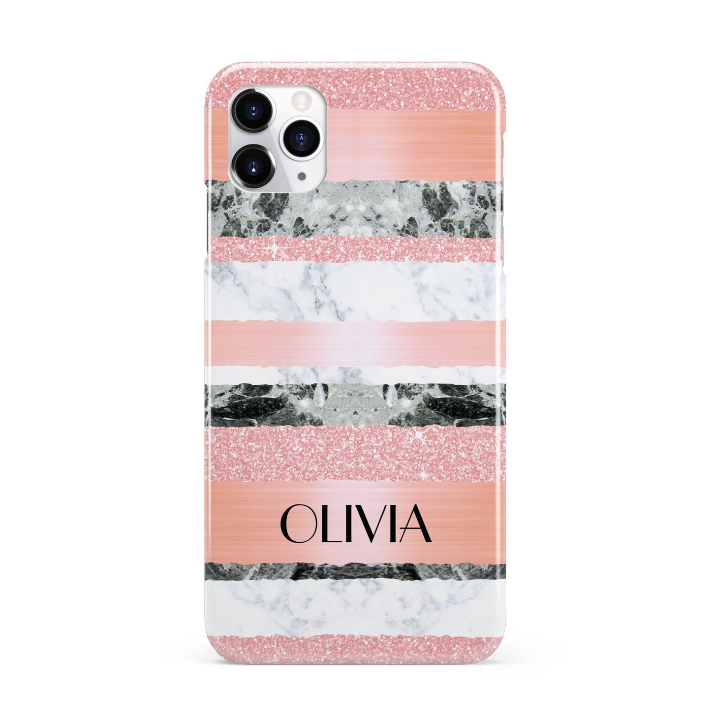 Personalised Marble Name Text Custom iPhone 11 Pro Max 3D Snap Case