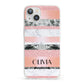 Personalised Marble Name Text Custom iPhone 13 Clear Bumper Case