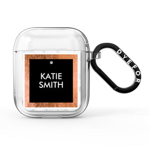 Personalised Marble Name Text Initials AirPods Case