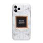 Personalised Marble Name Text Initials Apple iPhone 11 Pro in Silver with Bumper Case