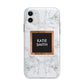 Personalised Marble Name Text Initials Apple iPhone 11 in White with Bumper Case