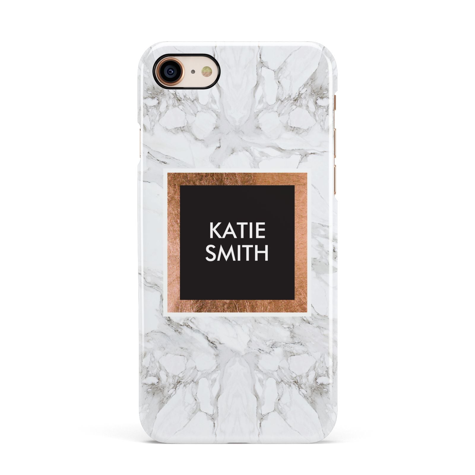 Personalised Marble Name Text Initials Apple iPhone 7 8 3D Snap Case