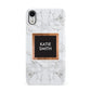 Personalised Marble Name Text Initials Apple iPhone XR White 3D Snap Case