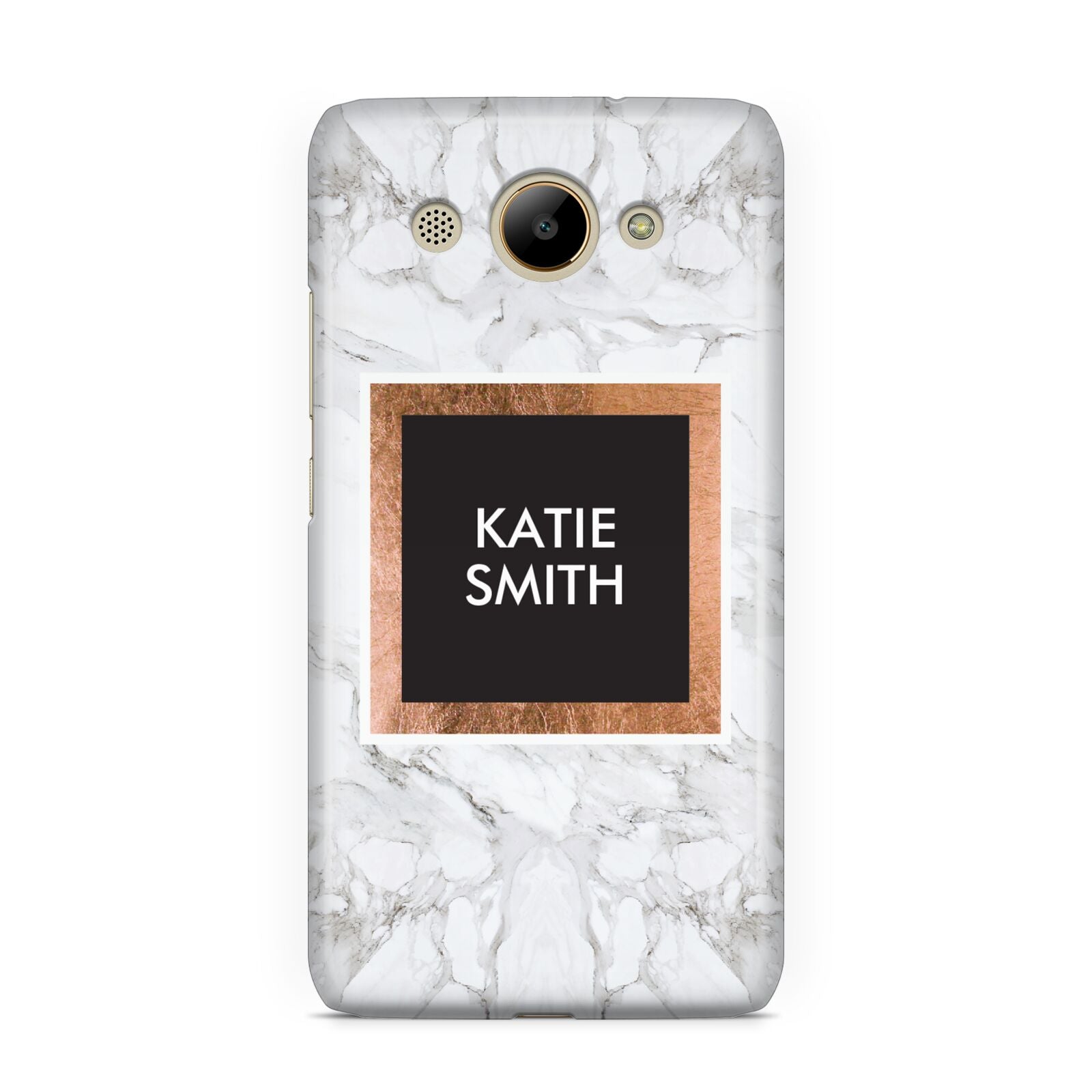 Personalised Marble Name Text Initials Huawei Y3 2017
