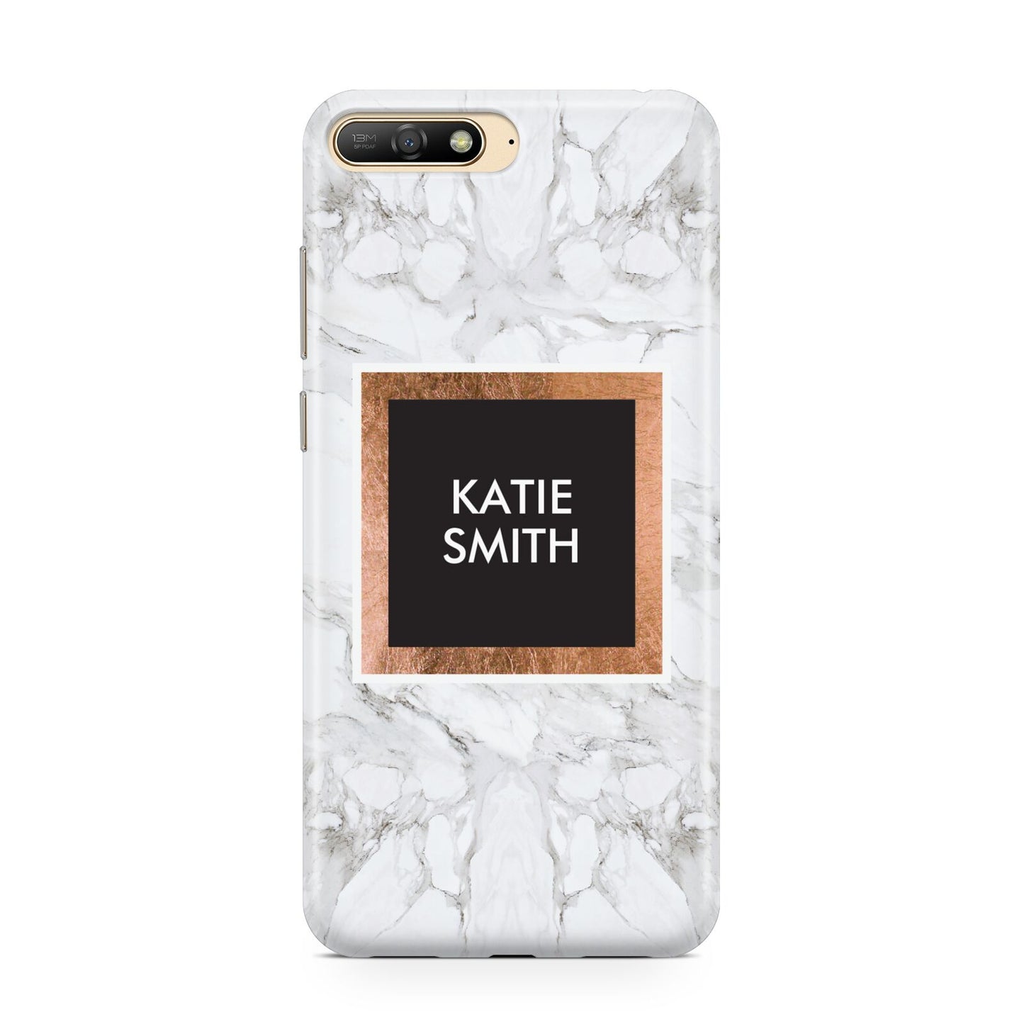 Personalised Marble Name Text Initials Huawei Y6 2018