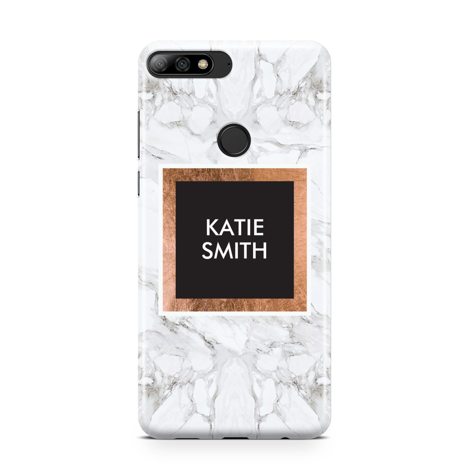 Personalised Marble Name Text Initials Huawei Y7 2018