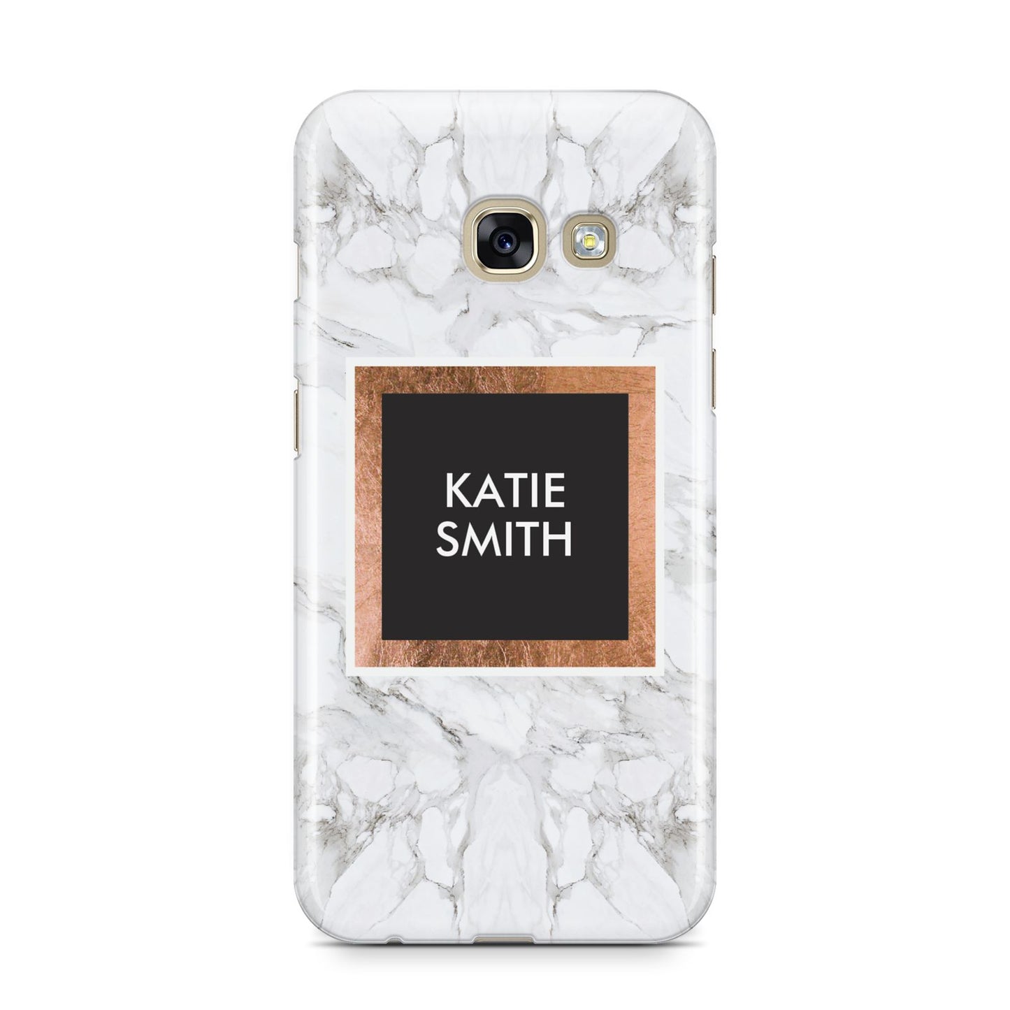 Personalised Marble Name Text Initials Samsung Galaxy A3 2017 Case on gold phone