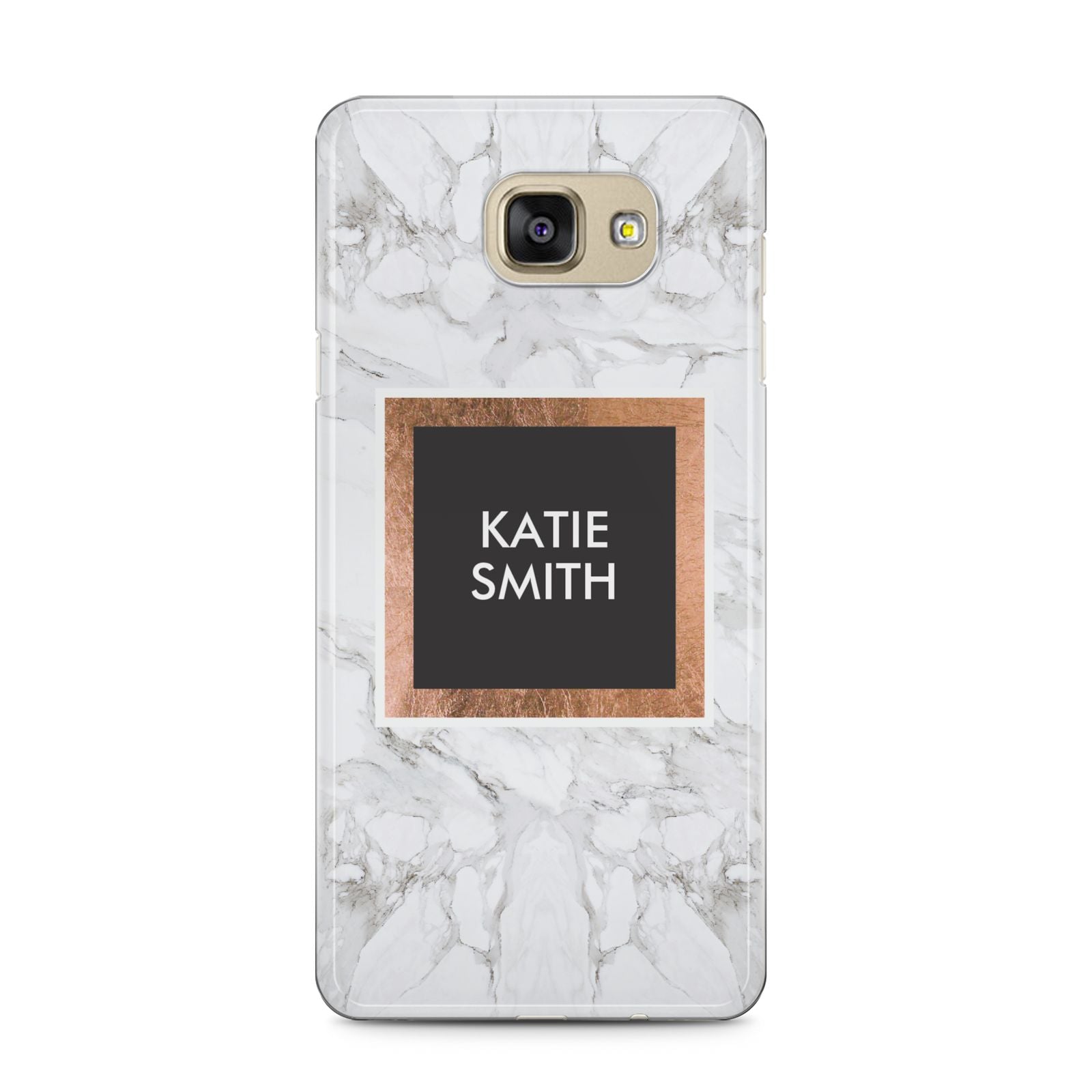 Personalised Marble Name Text Initials Samsung Galaxy A5 2016 Case on gold phone