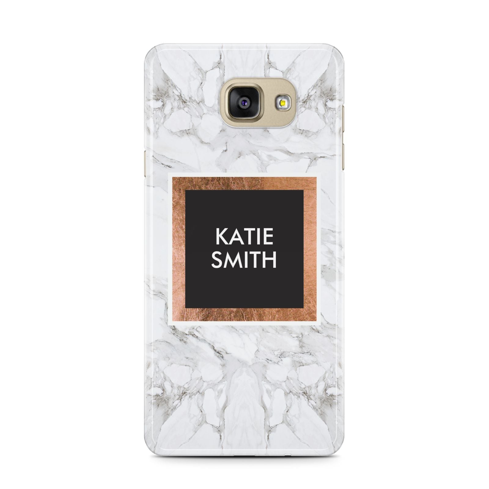 Personalised Marble Name Text Initials Samsung Galaxy A7 2016 Case on gold phone