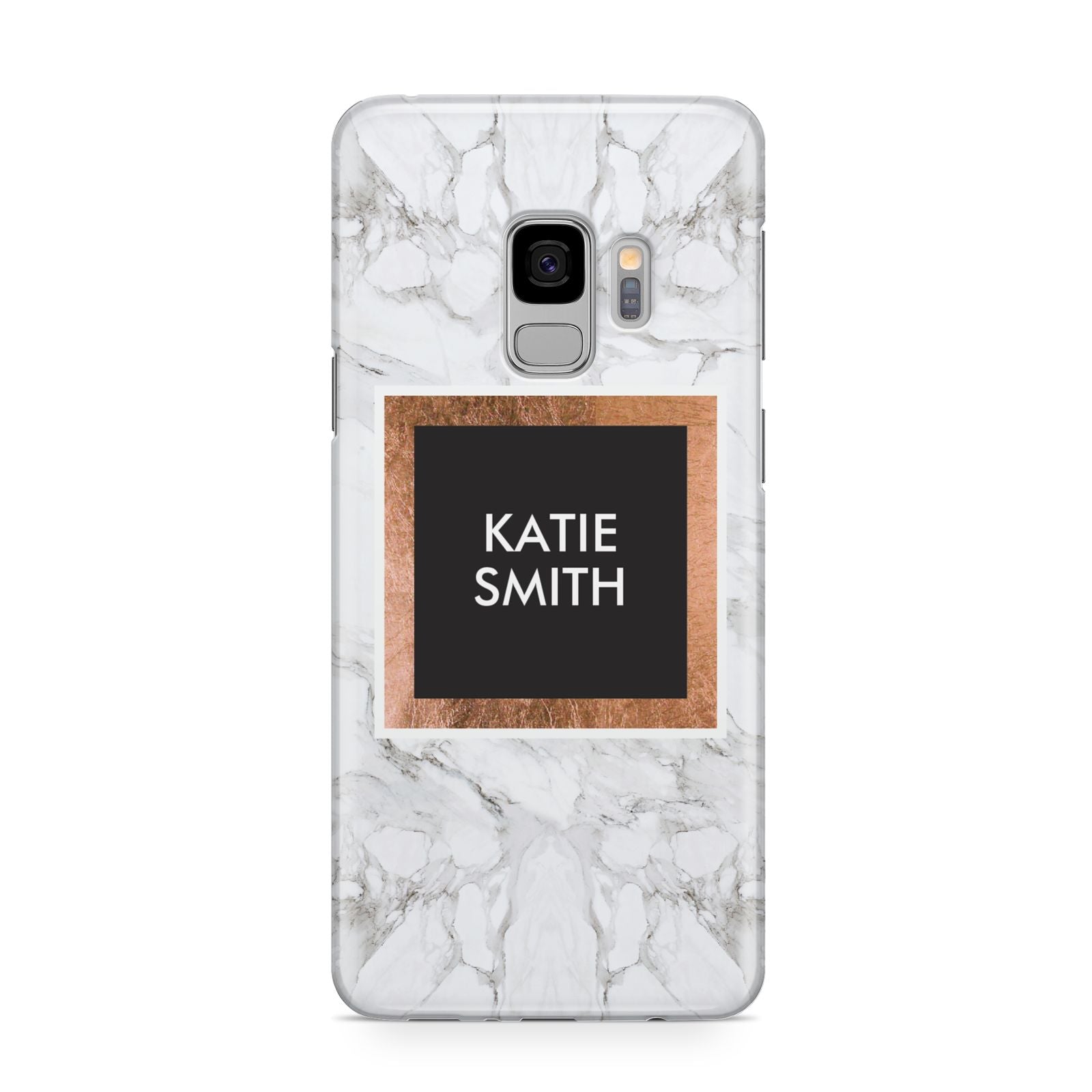 Personalised Marble Name Text Initials Samsung Galaxy S9 Case