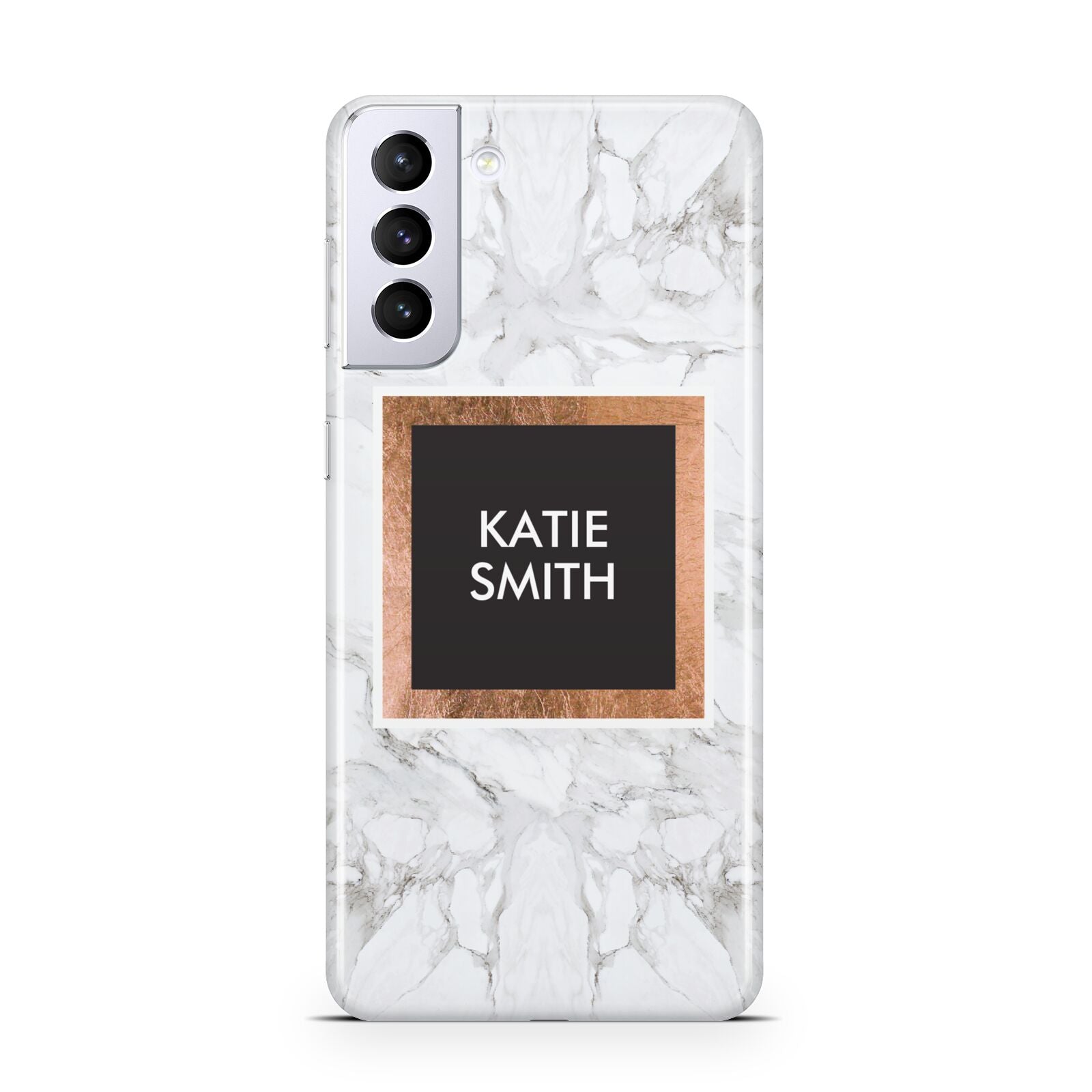 Personalised Marble Name Text Initials Samsung S21 Plus Case